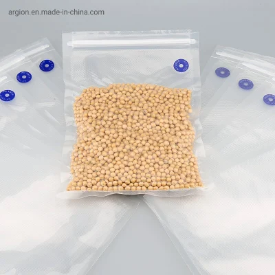 Frozen Refrigerated Compound Food Packaging Vacuum Zipper Bag with Valve